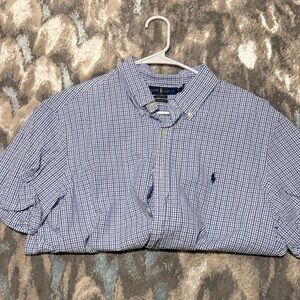 Polo by Ralph Lauren Blue and White Check Button-Down Shirt